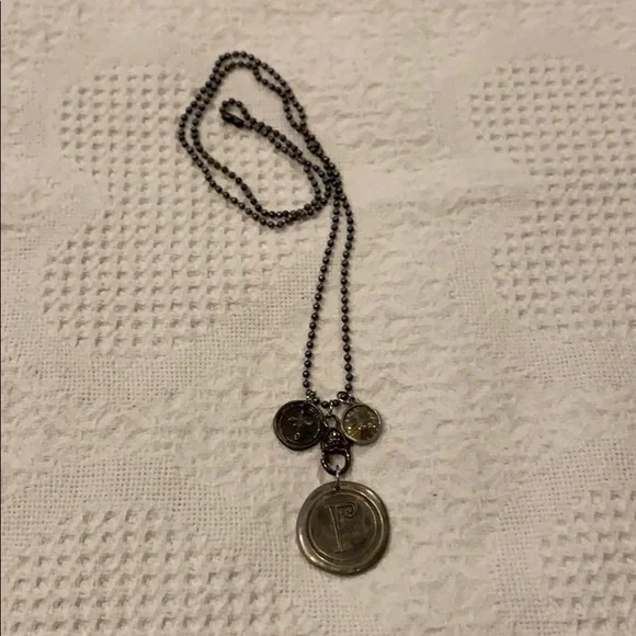 Stamped Letter “F” Necklace - Picture 3 of 8